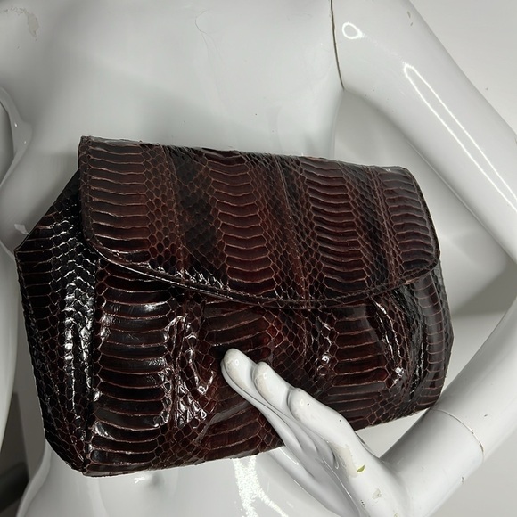 J Renee Brown Python Clutch Shoulder Bag - Picture 2 of 12